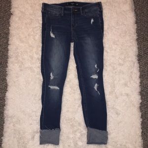 Cropped ripped jeans